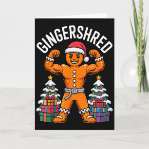 Gingershred Muscular Gingerbread Christmas Gym Hum Card