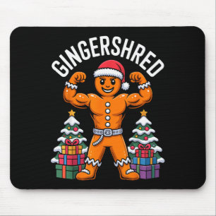 Gingershred Muscular Gingerbread Christmas Gym Hum Mouse Mat