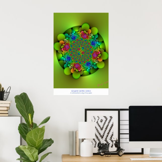 Gingezel Garden Greens Abstract Poster (Home Office)