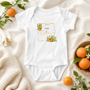 Gingham A Little Cutie Orange Baby Shower Bodysuit