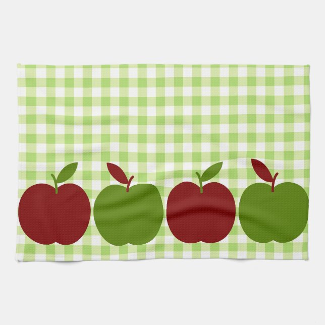 Gingham and Apples Tea Towel (Horizontal)