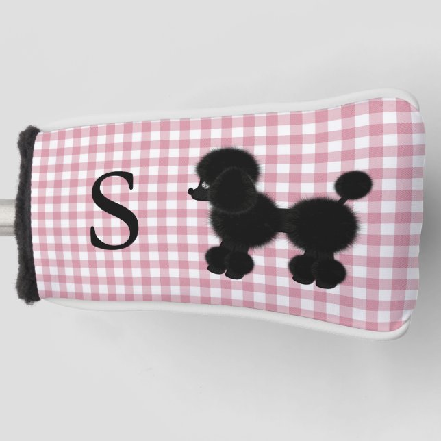 Gingham and Poodle with Monogram Putter Cover (Front)