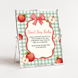 Gingham Apple of our Eye Baby Don't Say Baby Sign