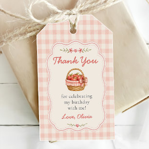 Gingham Apple of Our Eye Baby Shower Gift Tags