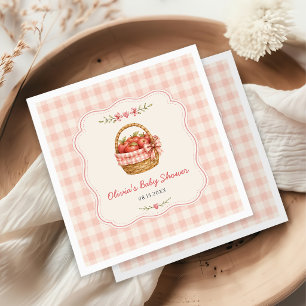 Gingham Apple of Our Eye Baby Shower Napkin