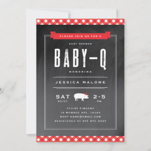 Gingham Baby BBQ Baby Shower Invitation