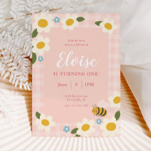 Gingham Bee & Daisies Birthday