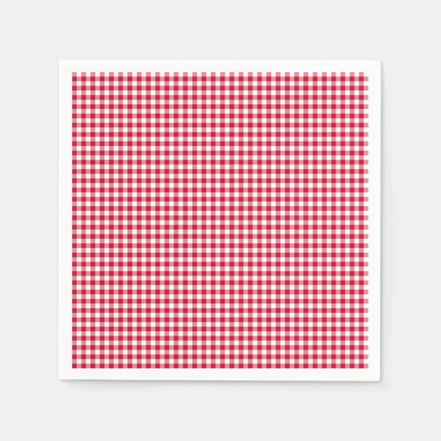 Gingham-Berry-Red-Paper Napkins (Front)