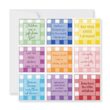 Gingham Bible verse Baby Shower invitation