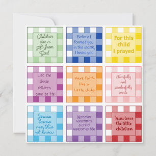 Gingham Bible verse Baby Shower invitation