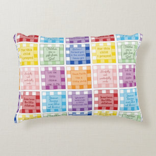 Gingham Bible verses about children Accent Pillow