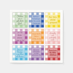 Gingham Bible verses Baby Shower  Napkin