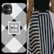 Gingham - Black and Grey Phone Case