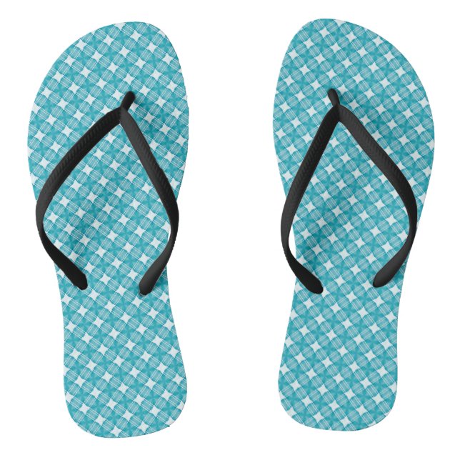 Gingham Blue and White  Flip Flops (Footbed)