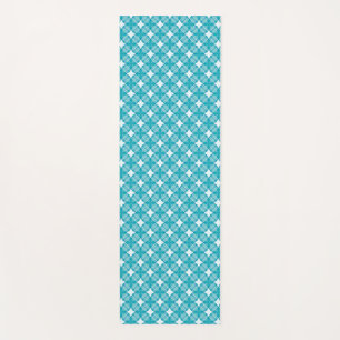 Gingham Blue and White Yoga Mat