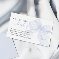 Gingham Blue Bow Books for Baby Card