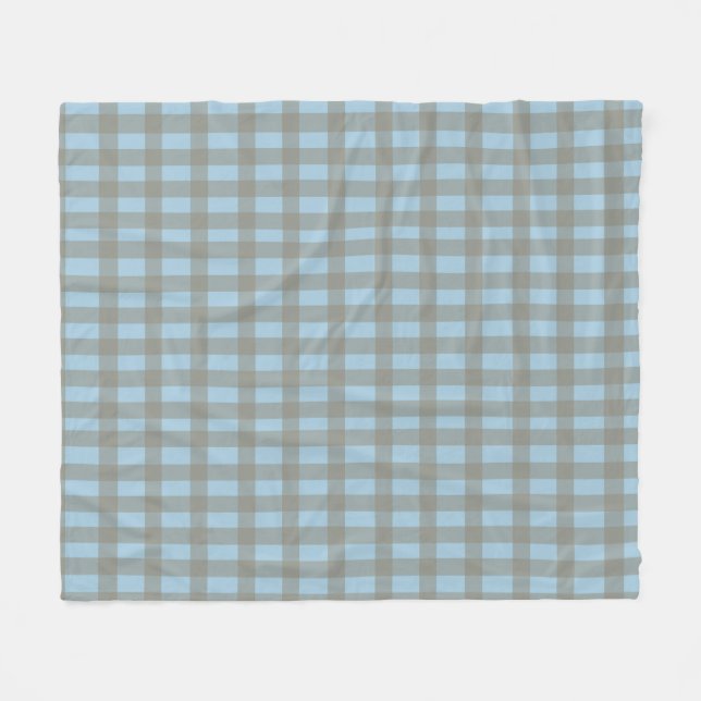Gingham Blue  Fleece Blanket (Front (Horizontal))