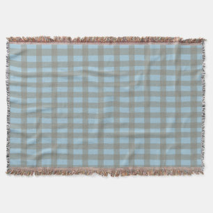 Gingham Blue Throw Blanket