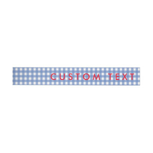 Gingham Blue & White Oz Wrap Around Invite Labels