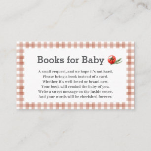 Gingham Books for baby Baby Shower  Enclosure Card