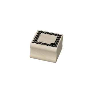 Gingham Border with Corner Heart Stamper Rubber Stamp