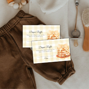 Gingham Bow Pancake Diaper Raffle Baby Shower  Enclosure Card