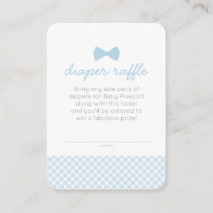 Gingham bow tie baby shower diaper raffle ticket enclosure card