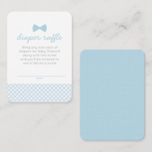 Gingham bow tie baby shower diaper raffle ticket enclosure card