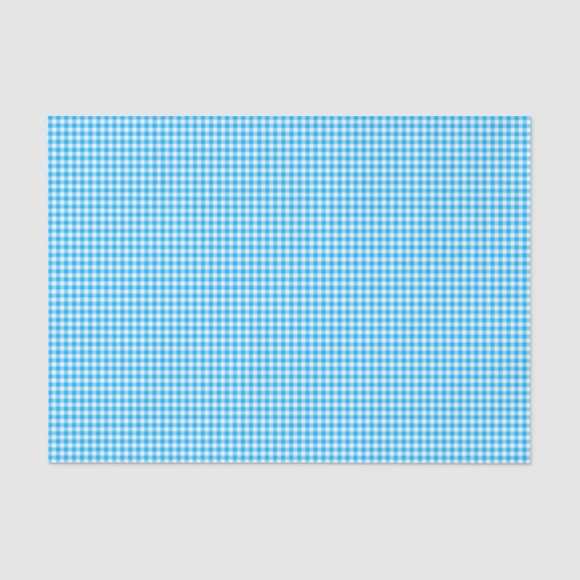Gingham-Caribbean Blue-Tissue Wrapping Paper (Front)