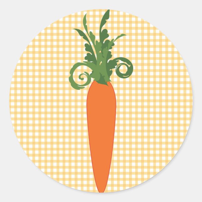 Gingham Carrot Sticker (Front)