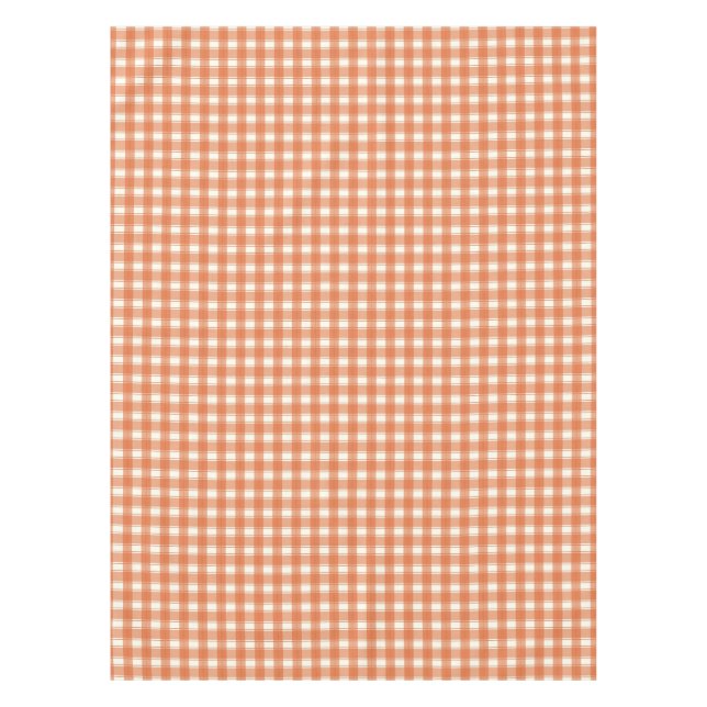 Gingham Charm Orange Tablecloth (Front)