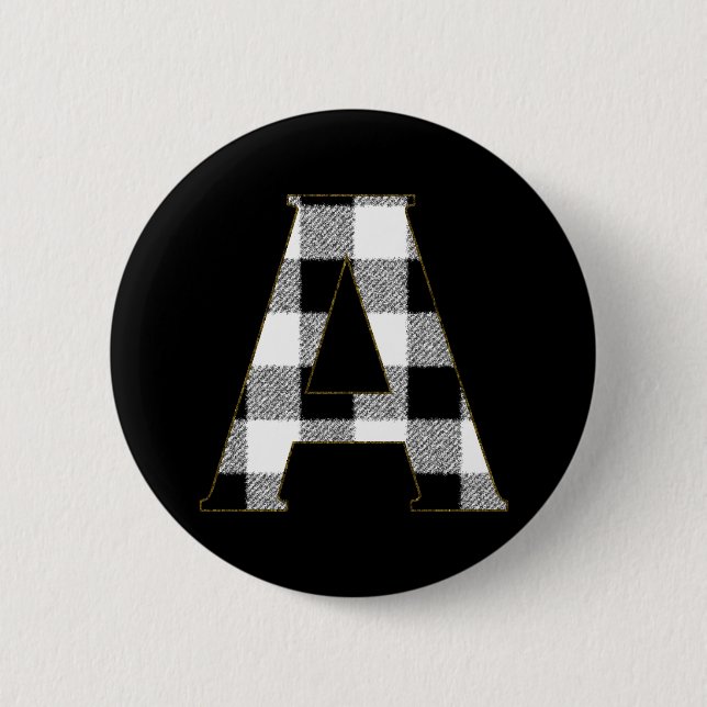 Gingham Check A 6 Cm Round Badge (Front)