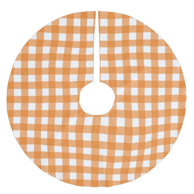 GINGHAM CHECK BRUSHED POLYESTER TREE SKIRT (Front)