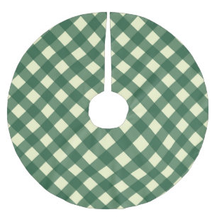 GINGHAM CHECK BRUSHED POLYESTER TREE SKIRT
