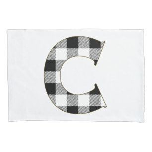 Gingham Check Letter C Pillowcase