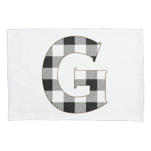 Gingham Check Letter G Pillowcase