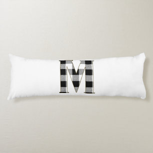 Gingham Check Letter M Body Cushion