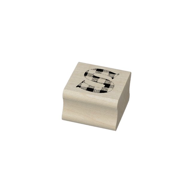 Gingham Check Letter S Rubber Stamp (Stamp)