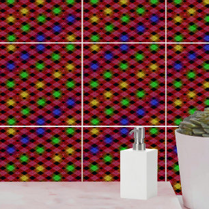 Gingham Check Multicolored Pattern Tile