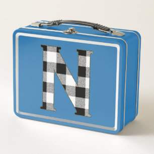 Gingham Check N Metal Lunch Box