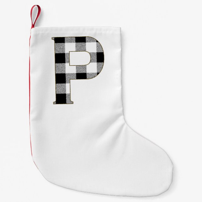 Gingham Check P Small Christmas Stocking (Front)