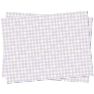 Gingham Check Pastel Lilac Purple Cream Tissue Paper