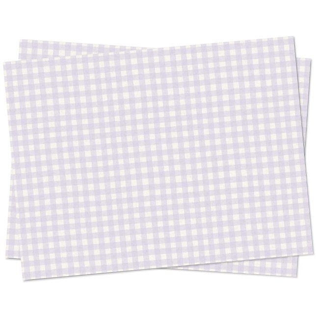 Gingham Check Pastel Lilac Purple Cream Tissue Paper (Simple pastel lilac purple gingham check tissue paper)