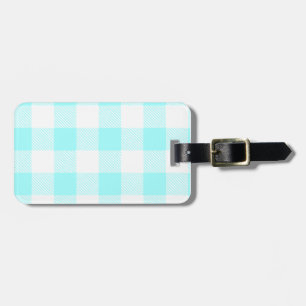Gingham Check Pattern (light blue) Luggage Tag