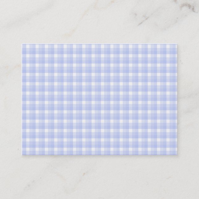 Gingham check pattern. Light Blue & White. Business Card (Front)