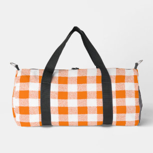 Gingham Check Pattern (Orange) Duffle Bag