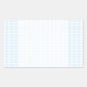 Gingham check pattern. Pale Blue and White. Rectangular Sticker