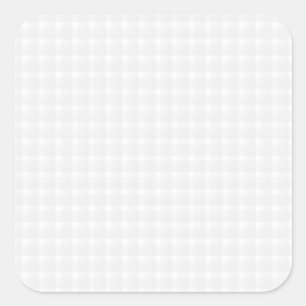 Gingham check pattern. Pale Grey and White. Square Sticker