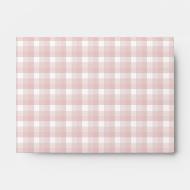 Gingham check pattern. Red and White. Envelope (Front)