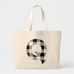 Gingham Check Q Large Tote Bag
